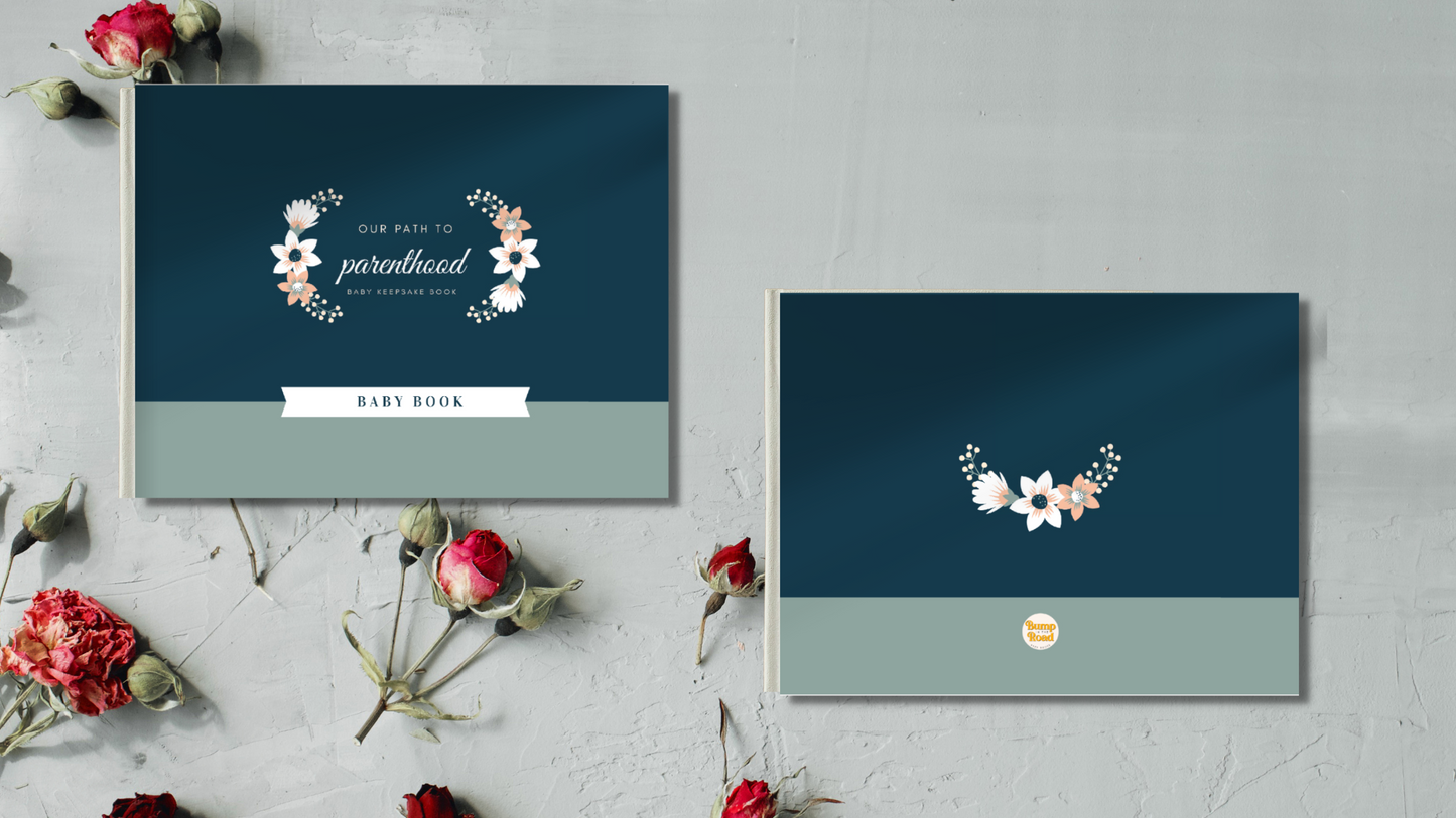 Navy Floral Keepsake Book